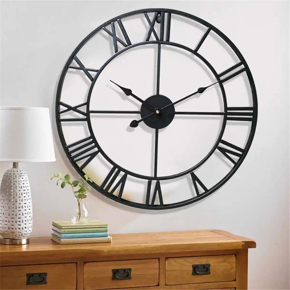 3D Roman Numeral Metal Wall Clock