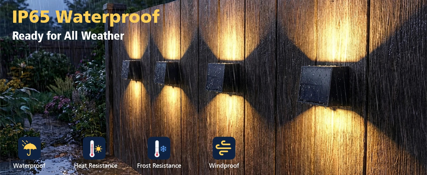 Solar LED Wall Light Outdoor, Dusk to Dawn Motion Sensor Solar Lantern