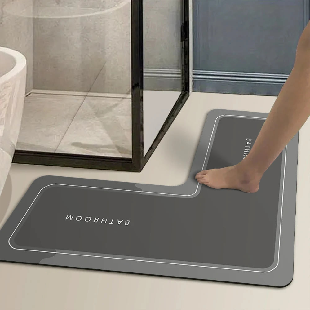 L Shaped Diatomaceous Earth Shower Mat