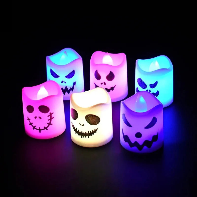 Pumpkin and Ghost Candle Lights, Set of 6