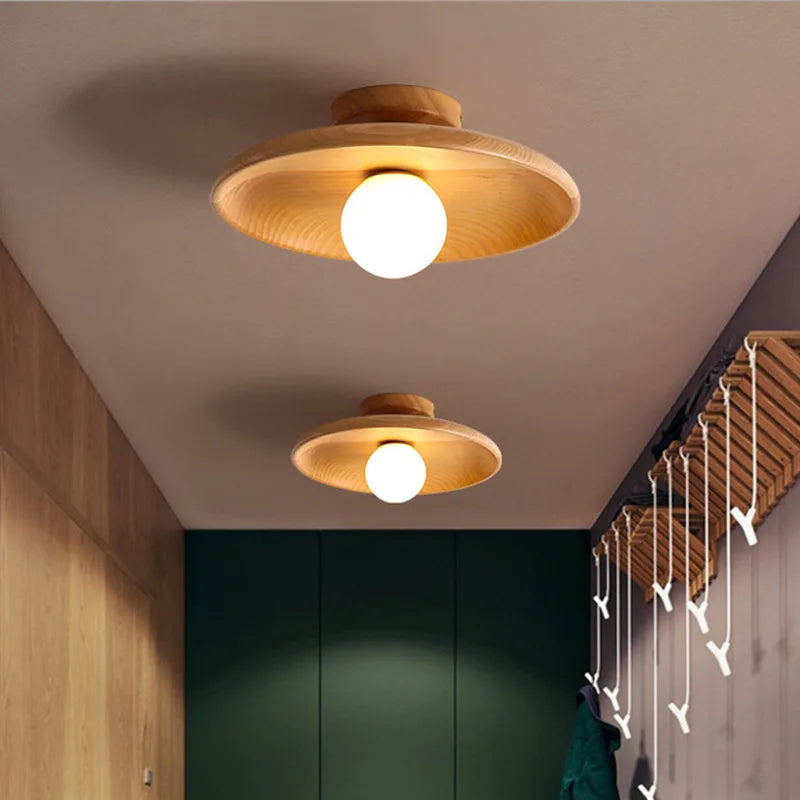 Walnut Wood G9 Ceiling Light
