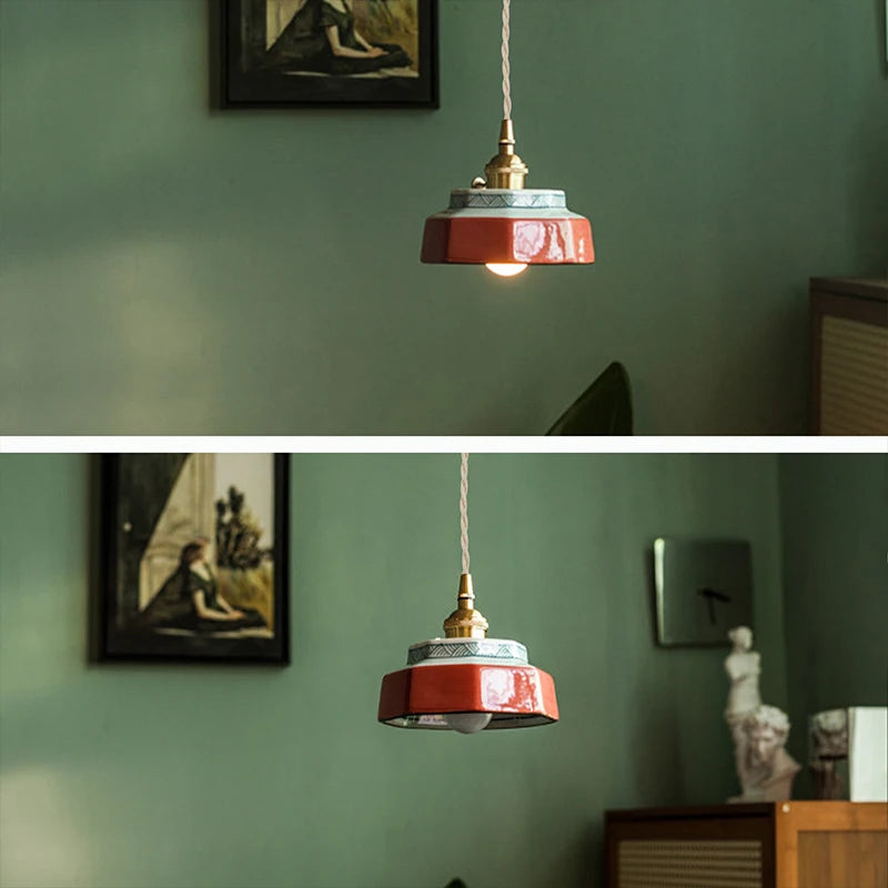 New Chinese-style retro ceramic pendant lights, Japanese-style