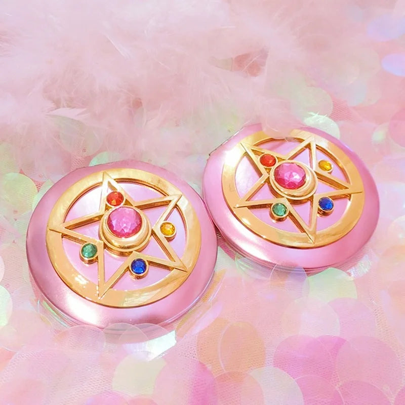 Portable Crystal Star Folding Makeup Mirror