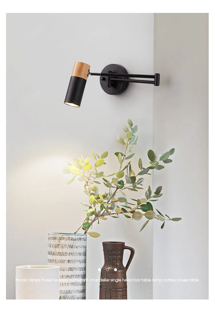 Modern Rocking Arm LED Wall Lamp Restaurant Bedroom Retractable Swing