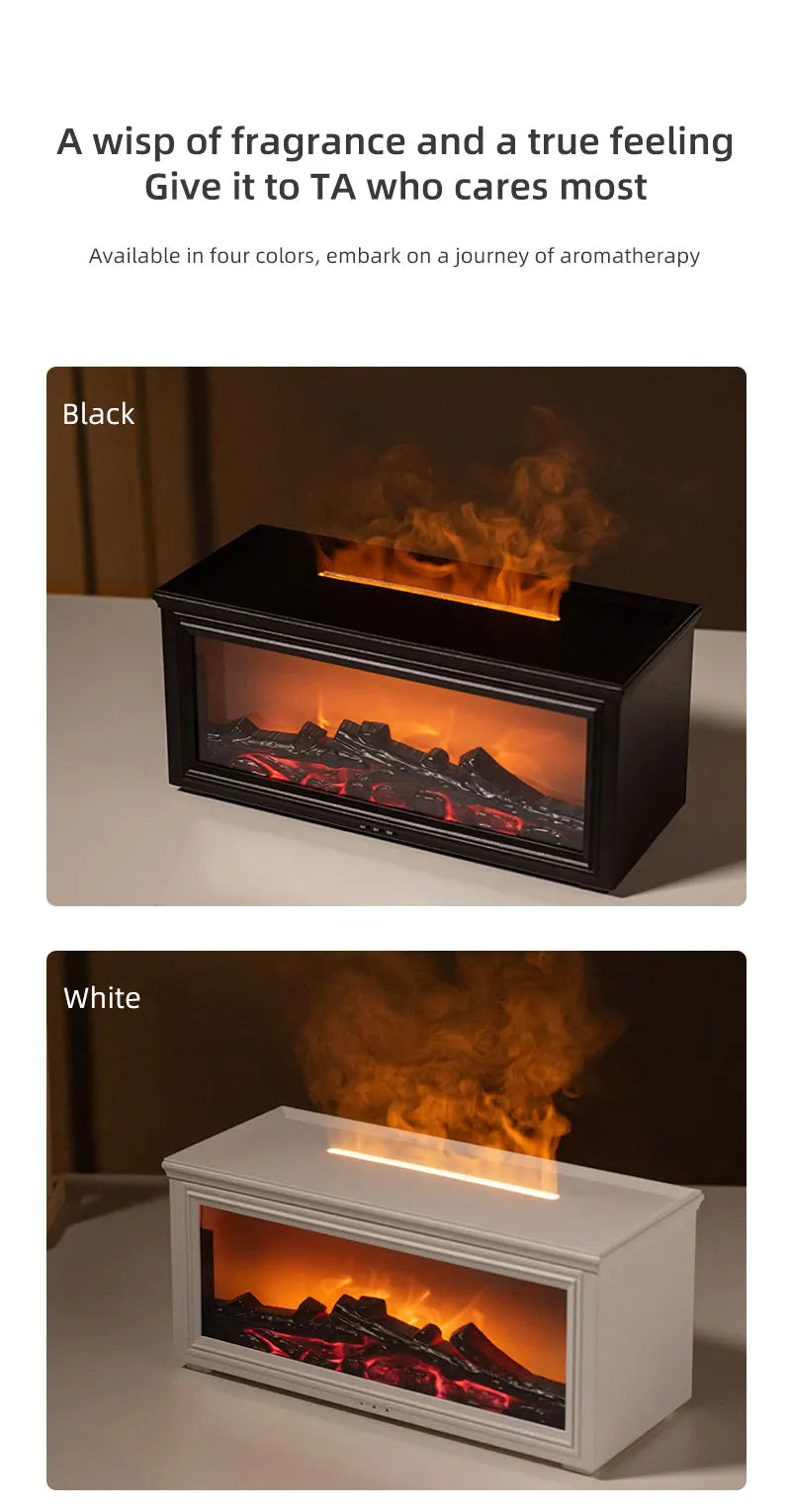 7 colors of essential oil fireplace diffuser mini flame aromatherapy