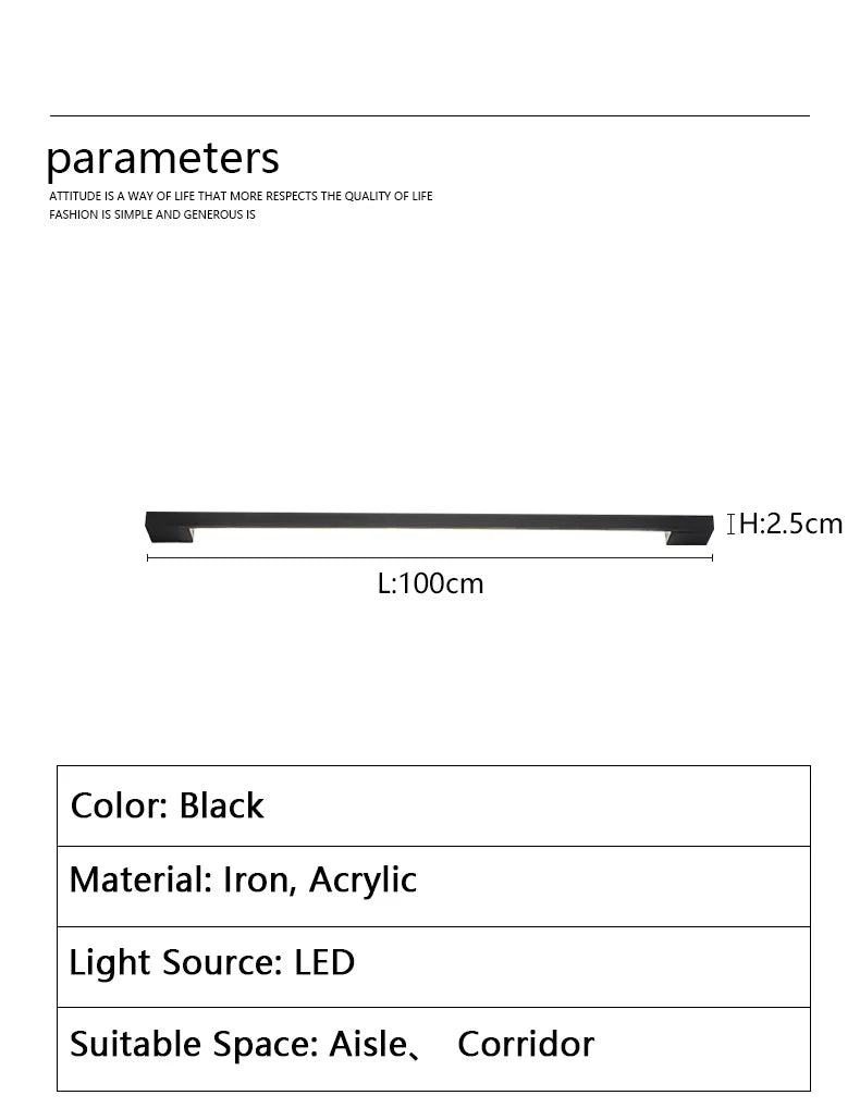Nordic Long Linear LED Wall Light