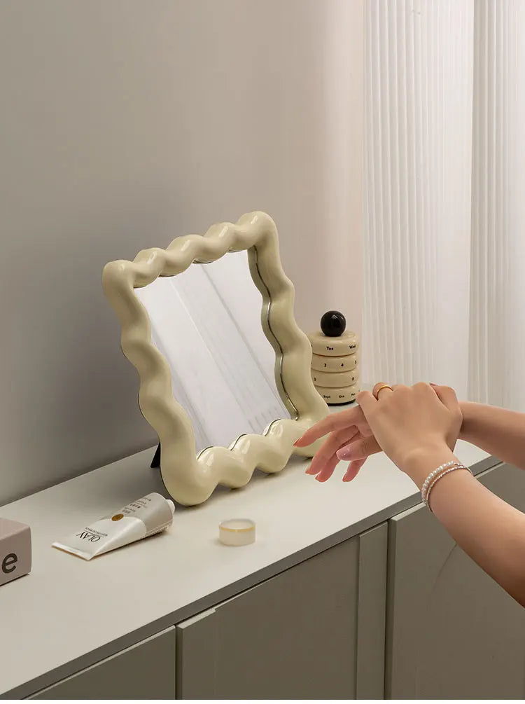 Square Corrugated Vanity Mirror