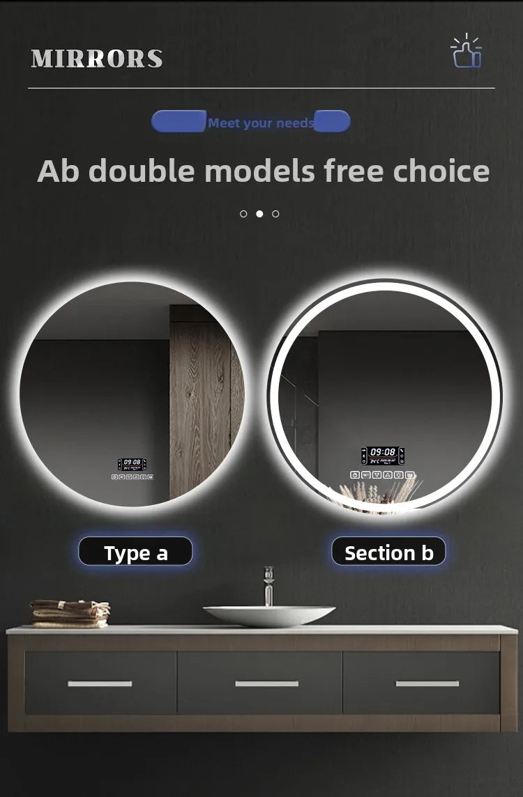 Smart Anti-Fog Round Vanity Mirror