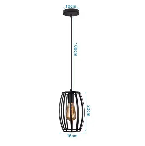 Vintage Wrought Iron Frame Pendant Light