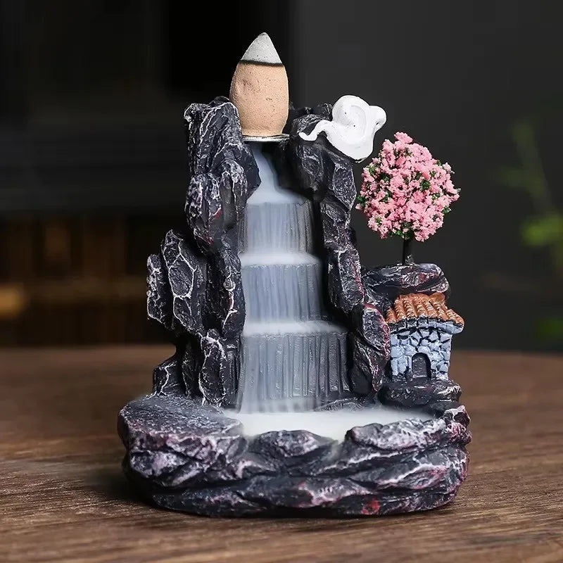Waterfall Backflow Incense Burner with Cones