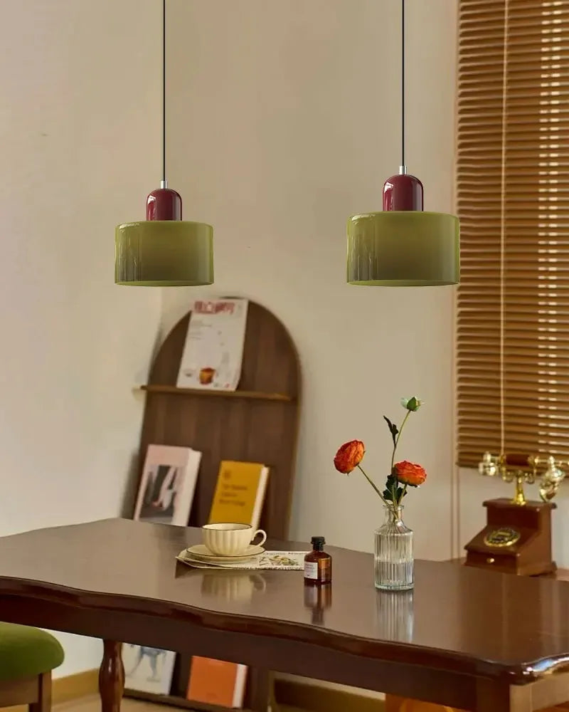 Vintage Stained Glass Chandelier for Bedside and Dining