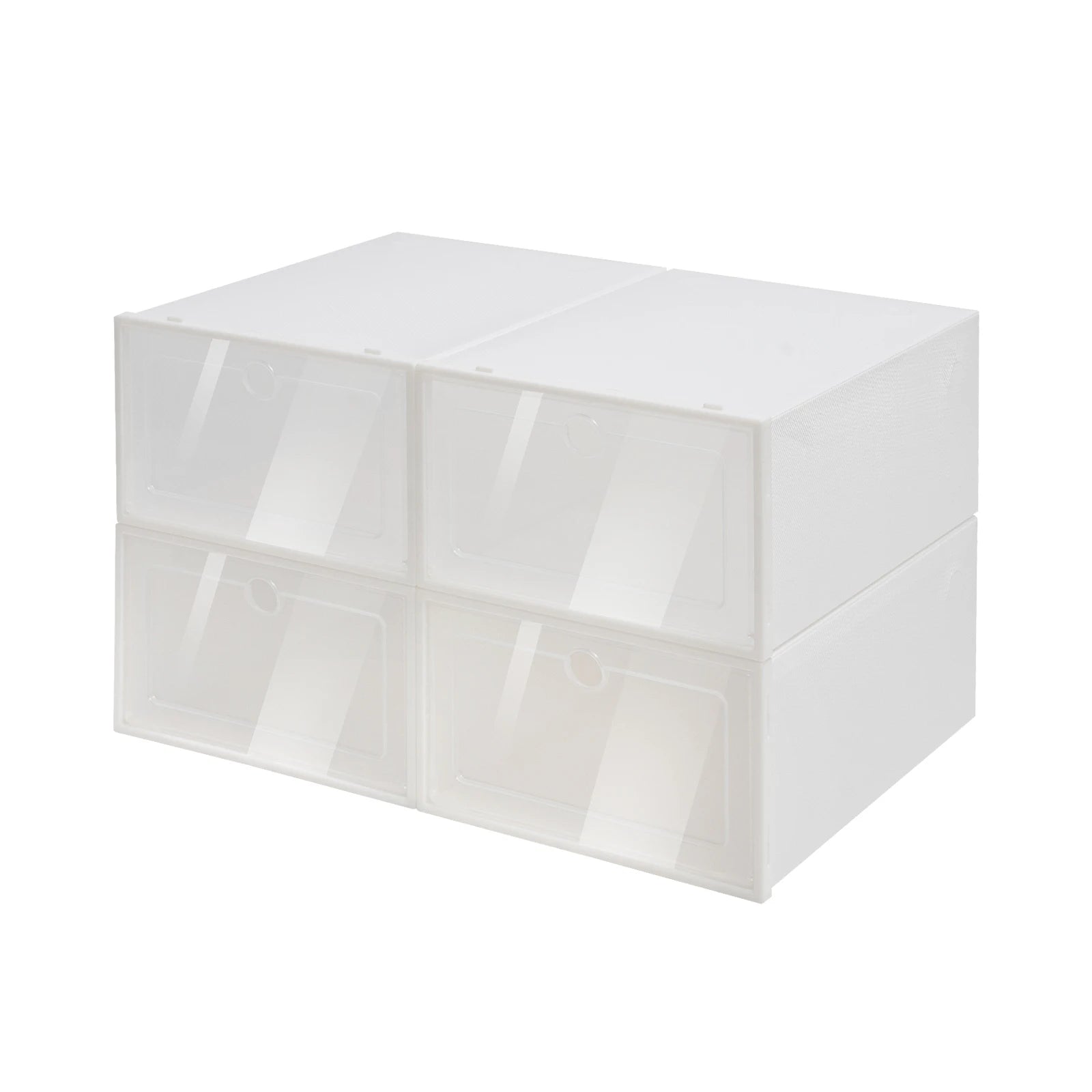 20PCS/24PCS Foldable Flip Shoe Boxes Set Shoe Rack Stackable Storage Container Plastic Clear Shoe Case Home Organizer 33*23*14cm