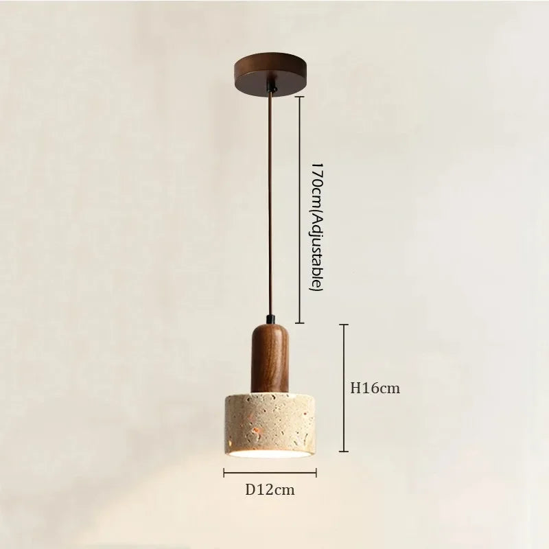 Natural Stone Cylinder Pendant Light