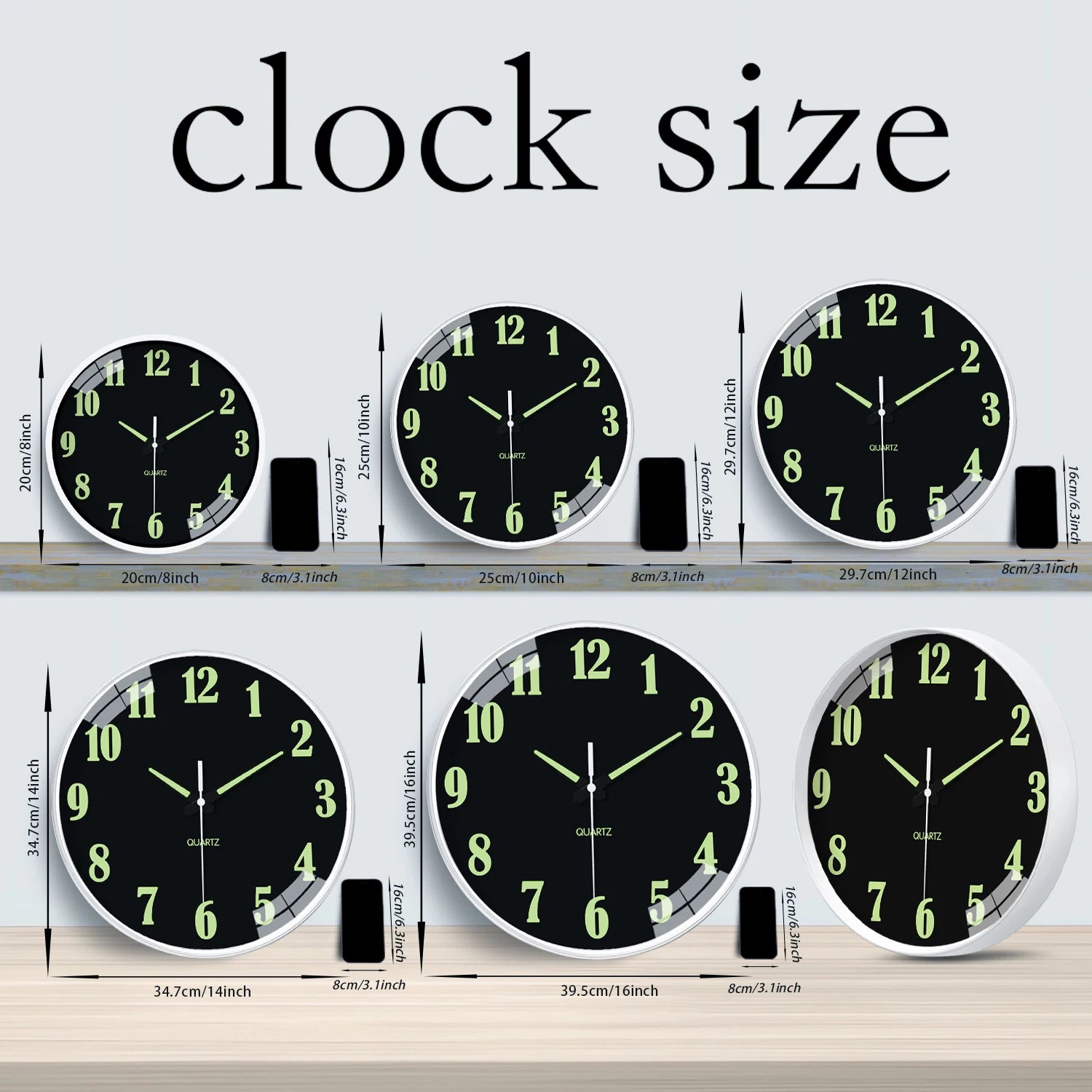 Luminous Round Wall Clock
