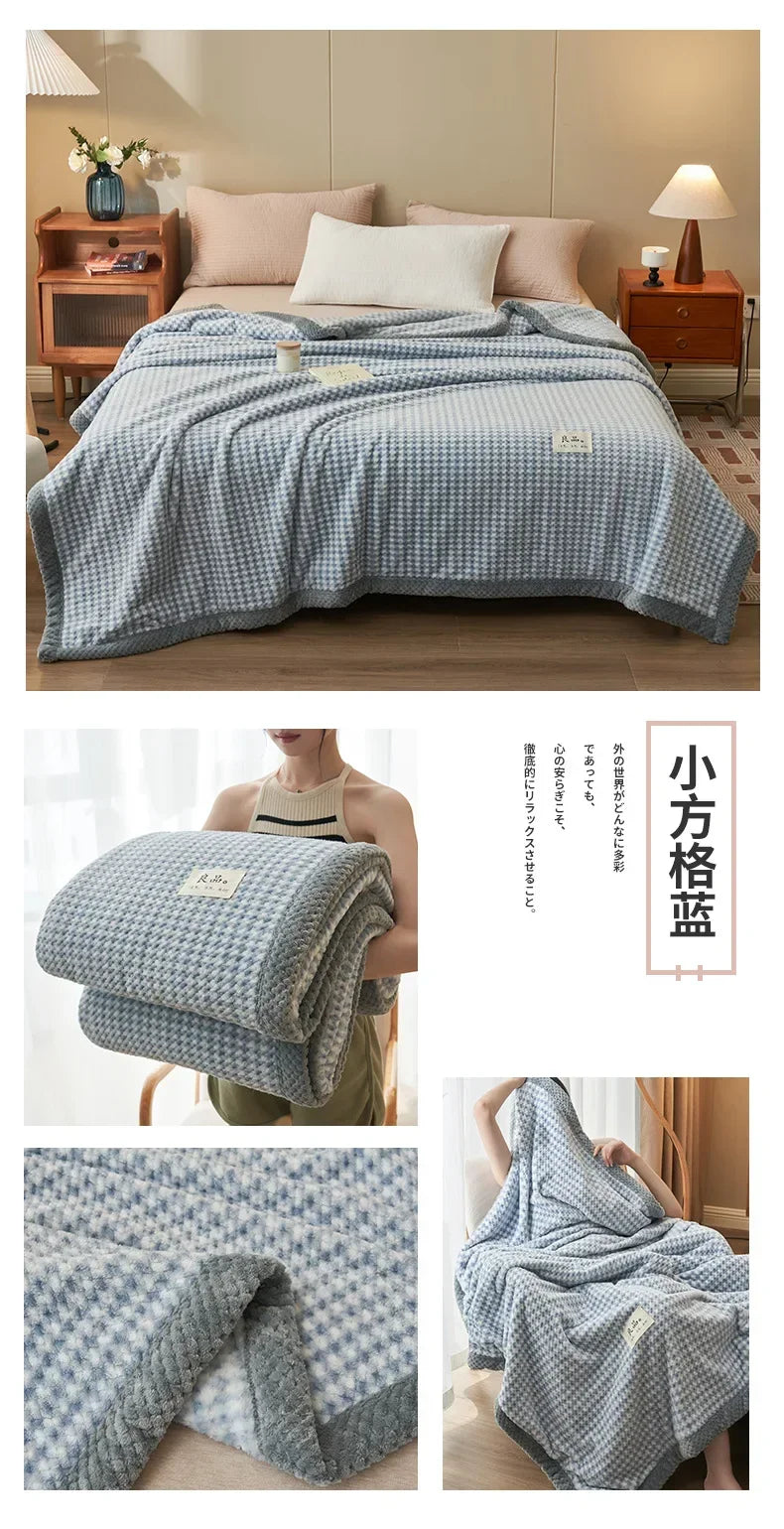 Knit Blanket Throw Soft Chenille Yarn Knitted Blanket Machine