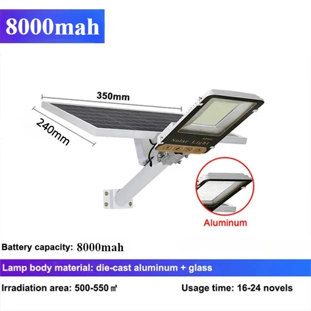 Aluminum 8000mah High Power Solar Light Outdoor Solar Street Light