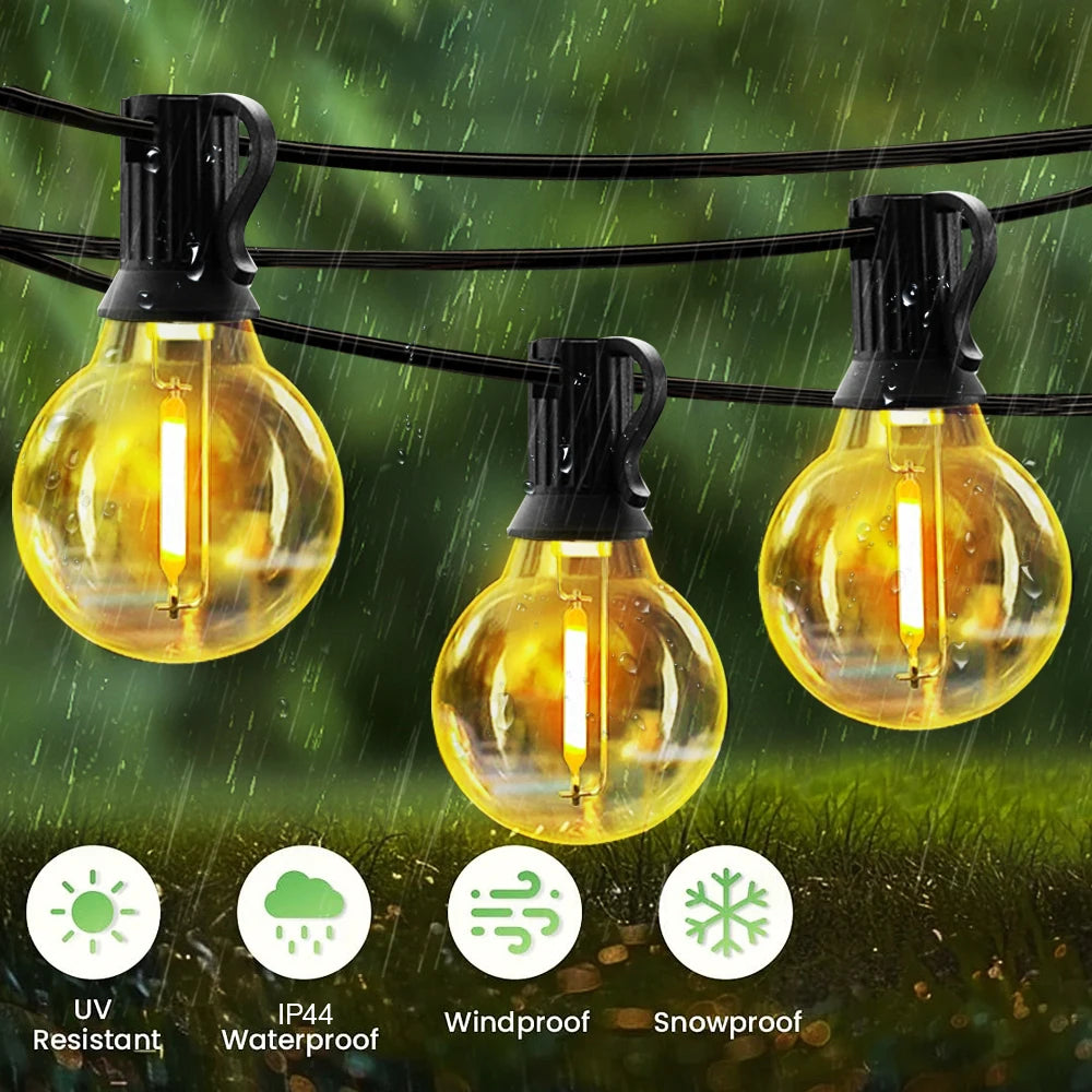 Solar G40 Globe Patio String Lights