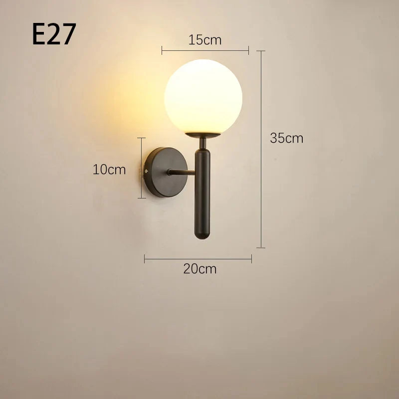 Globe Shade Bedside Wall Lamp