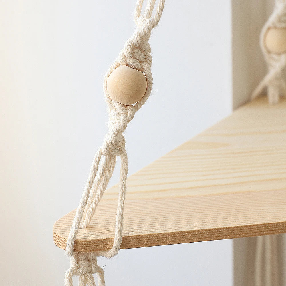 Hanging Wood Corner Shelf