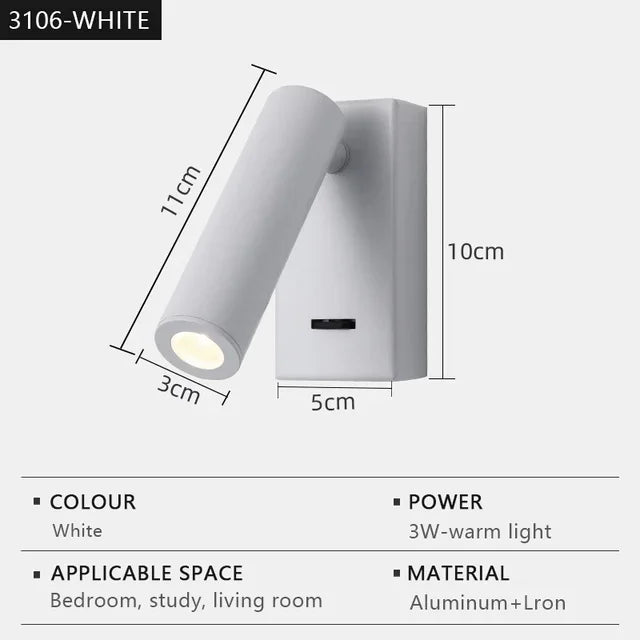 Modern LED Wall lights Rotatable Adjustable Reading Lights Bedroom