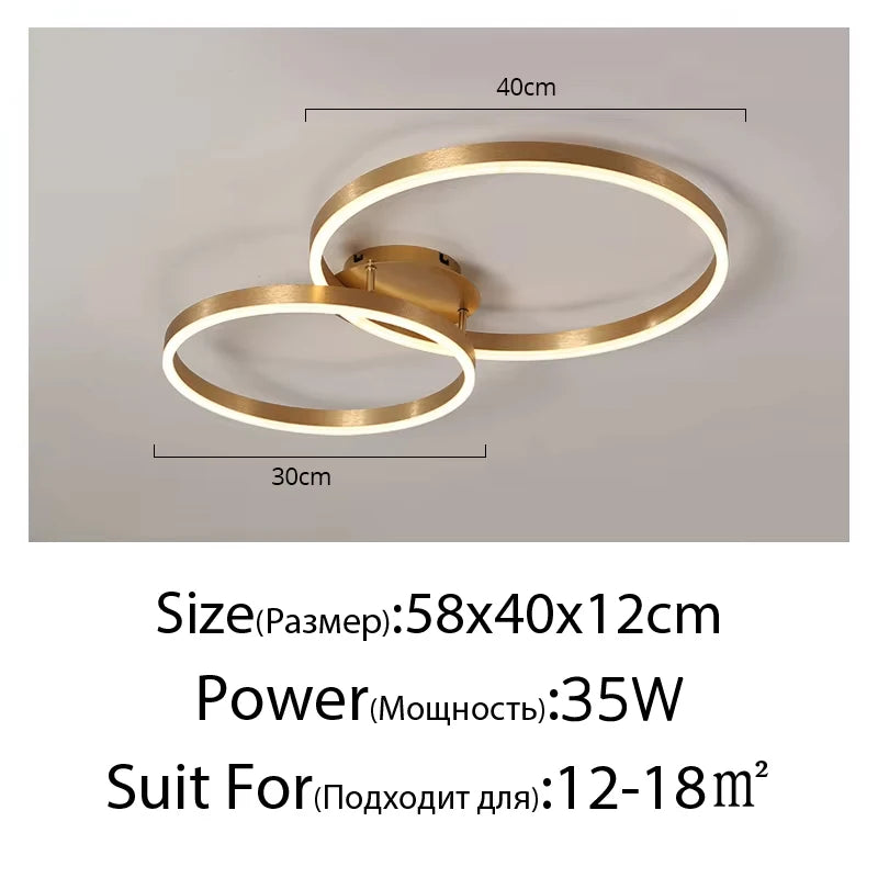Gold Multi Ring LED Chandelier
