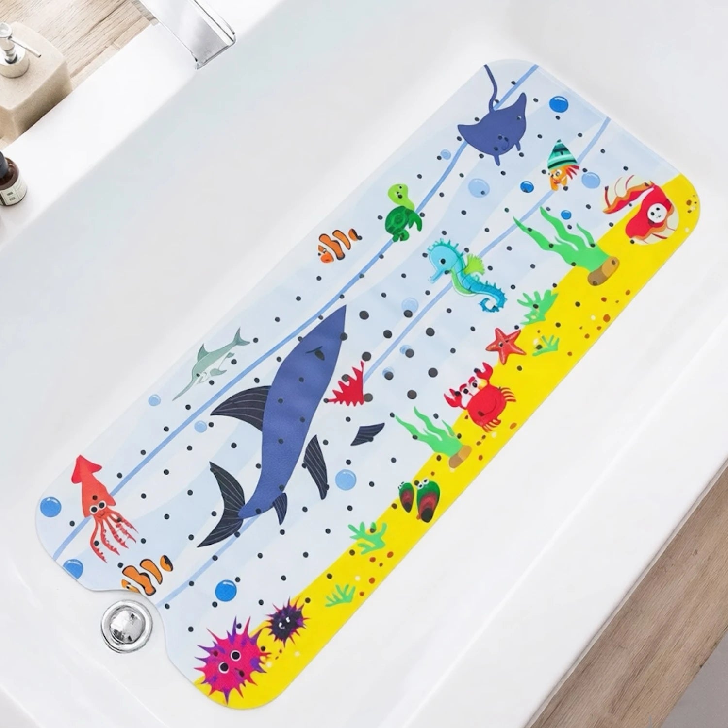 1pc Cartoon Extra Long Bathtub Mat 40x100cm Non Slip Bath Mat