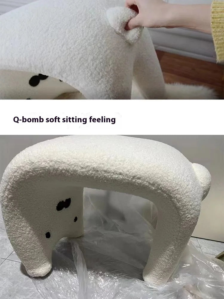 Plush Armless Dressing Chair