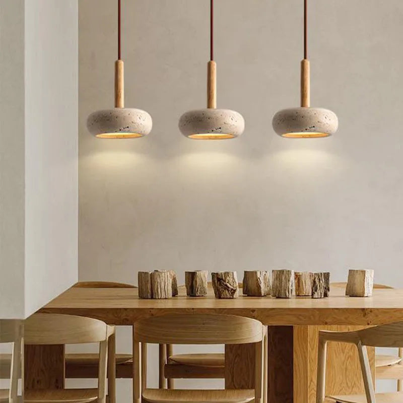 Hot Selling Pendant Lamps Wabi Sabi Circular Yellow Stone Commercial