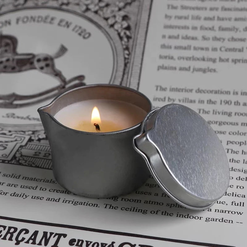 12pcs Tinplate Candle Jar With a Handy Spout Aromatherapy Massage Cream