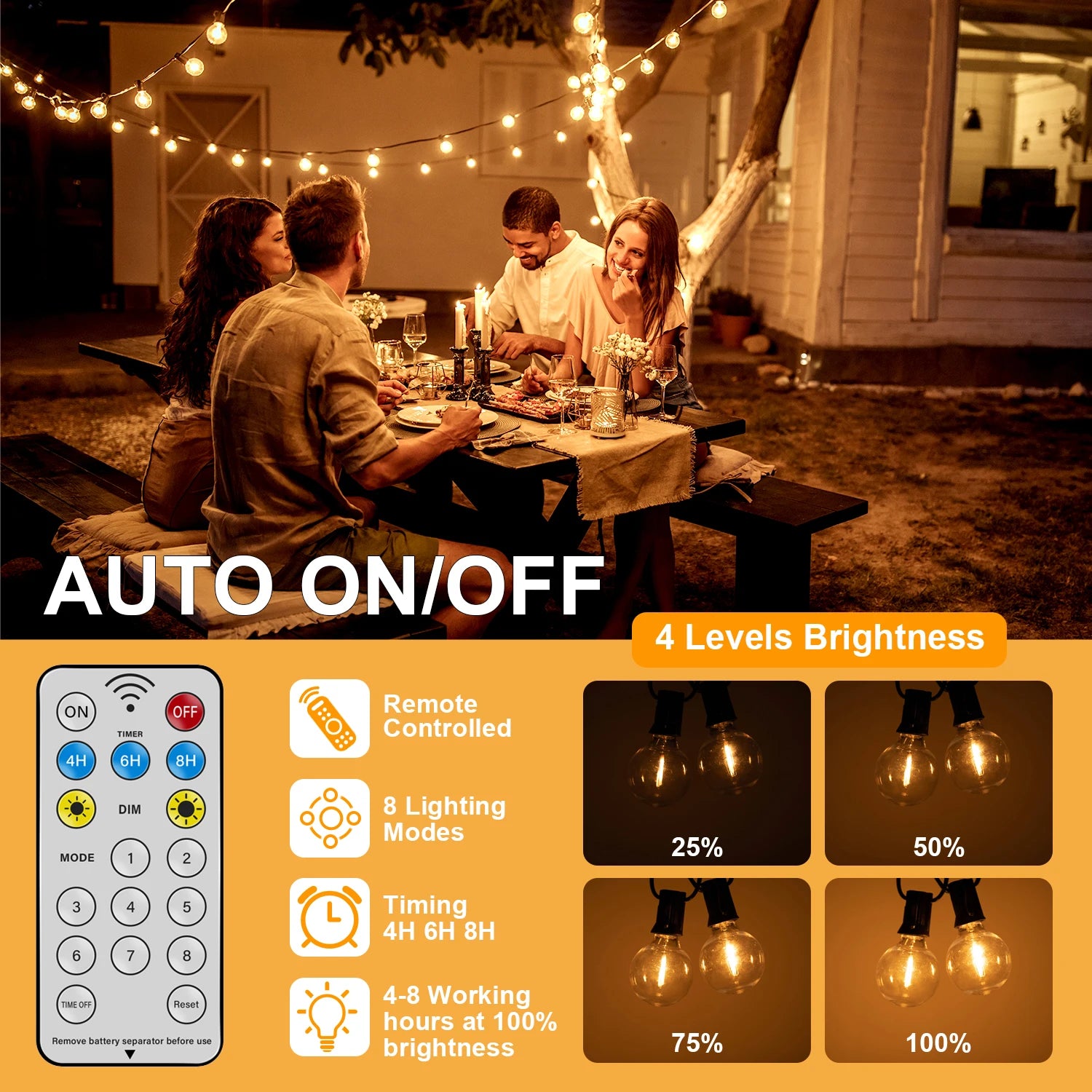 Solar G40 Globe String Lights