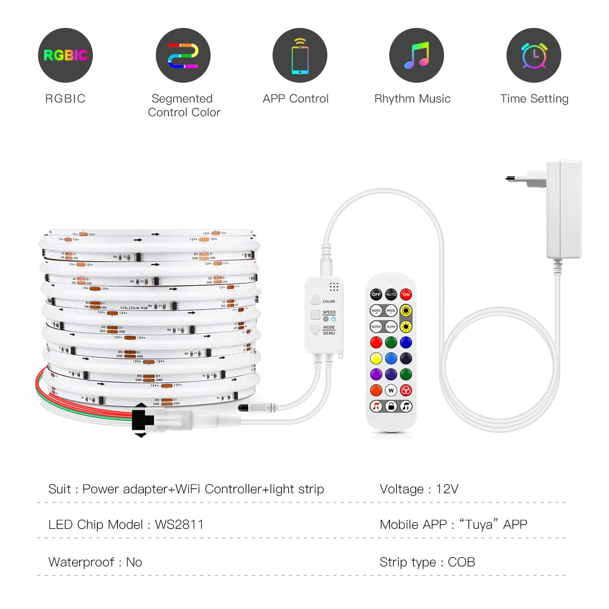 Tuya WiFi RGBIC COB Strip B