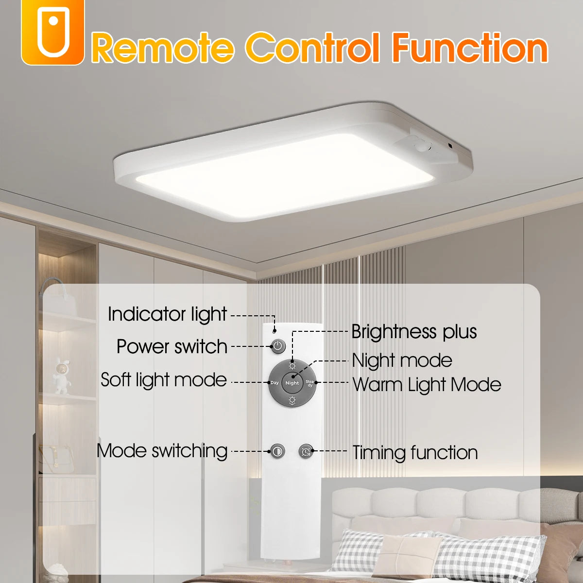 Rechargeable Sensor Ceiling Light with Timer