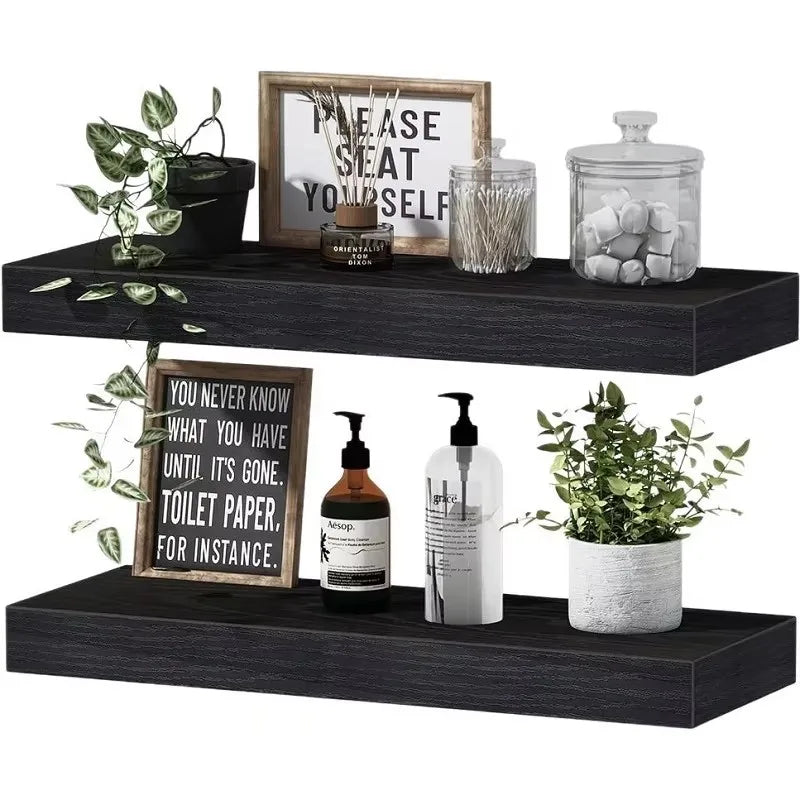 Solid Wood Floating Bookshelf