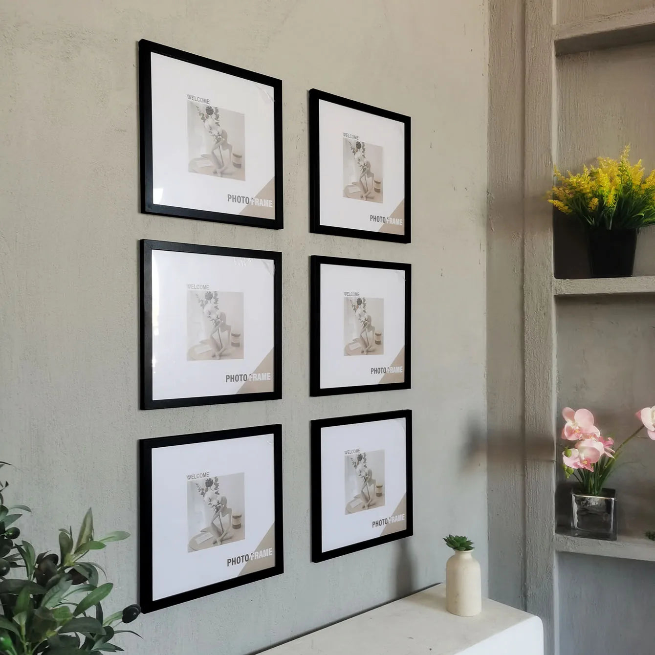 Wood Square Photo Frames For Wall Hanging or Desktop