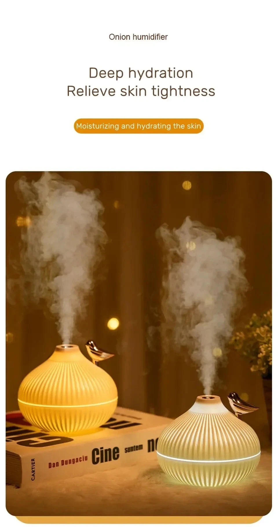 Humidifier Scented Creative Onion Shape Can Do Night Light Quiet Sleep