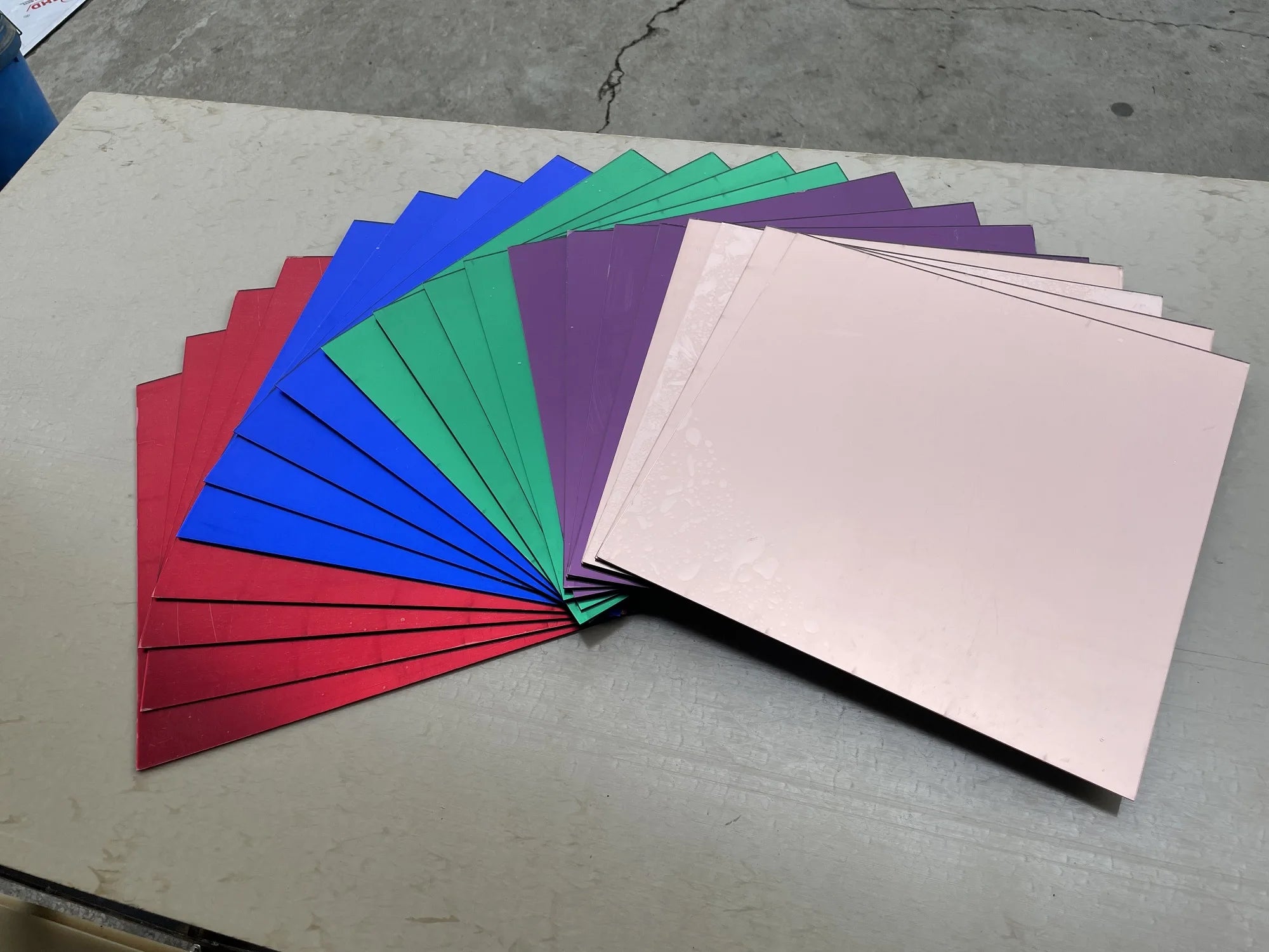 Colorful Rectangle Acrylic Wall Mirror Sheet