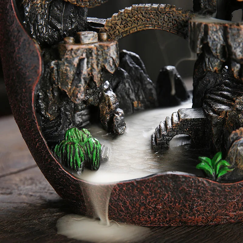 Large Mountain River Backflow Incense Burner
