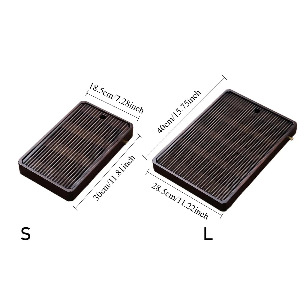 Chinese Natural Bamboo Tea Tray Rectangular Tea Tray Water
