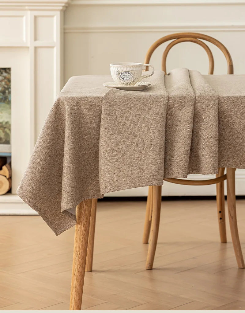 Cotton and Linen Three-proof Tablecloth Waterproof and Dustproof Solid