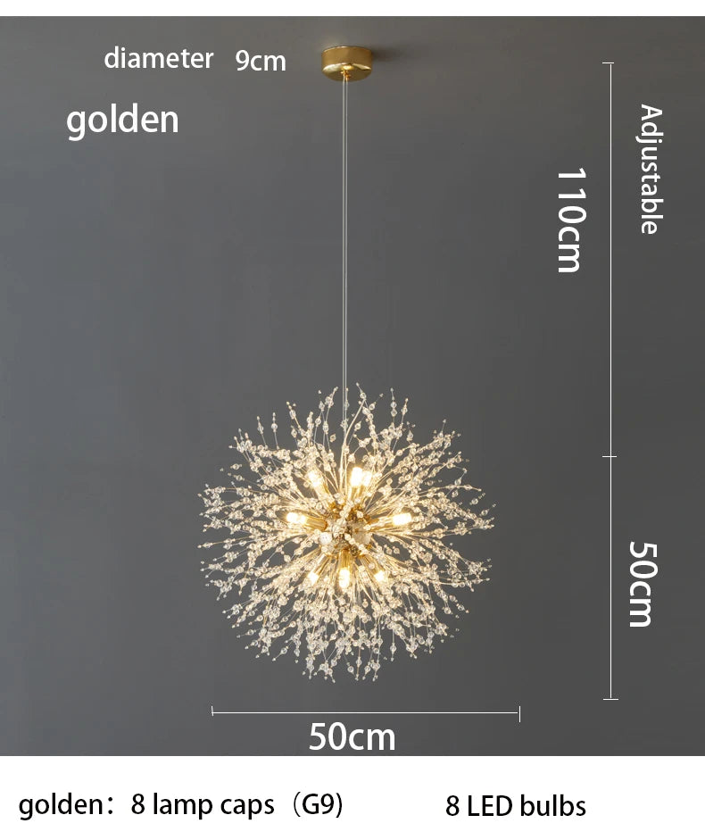 Dandelion Crystal Fireball Pendant