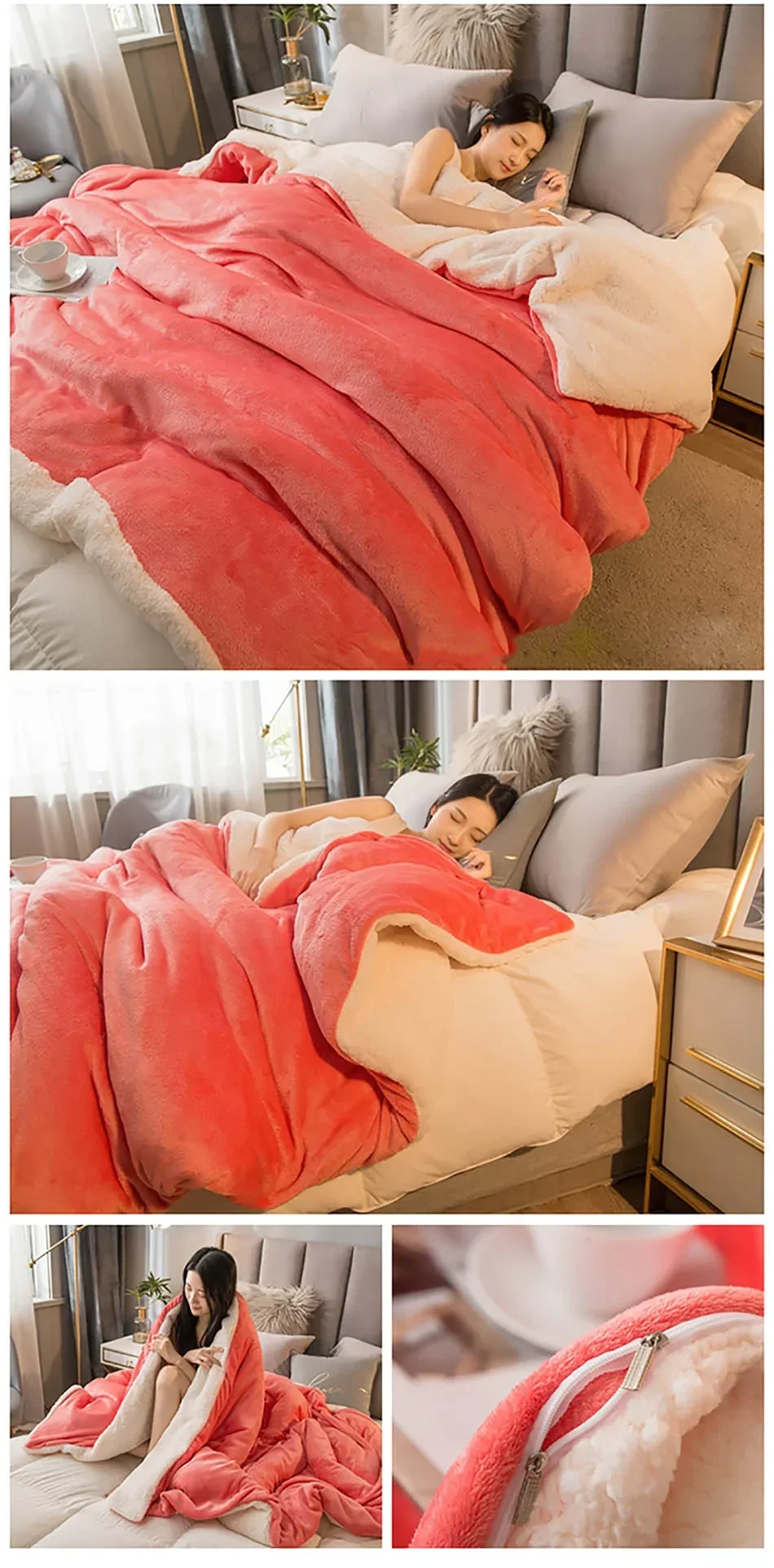 Double Sided Lamb Fluff Blanket