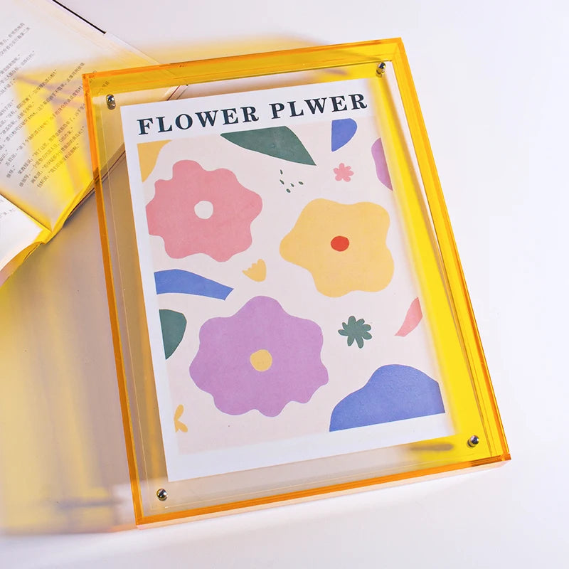 Color Acrylic Photo Frame Transparent Poster Record Mounting Display