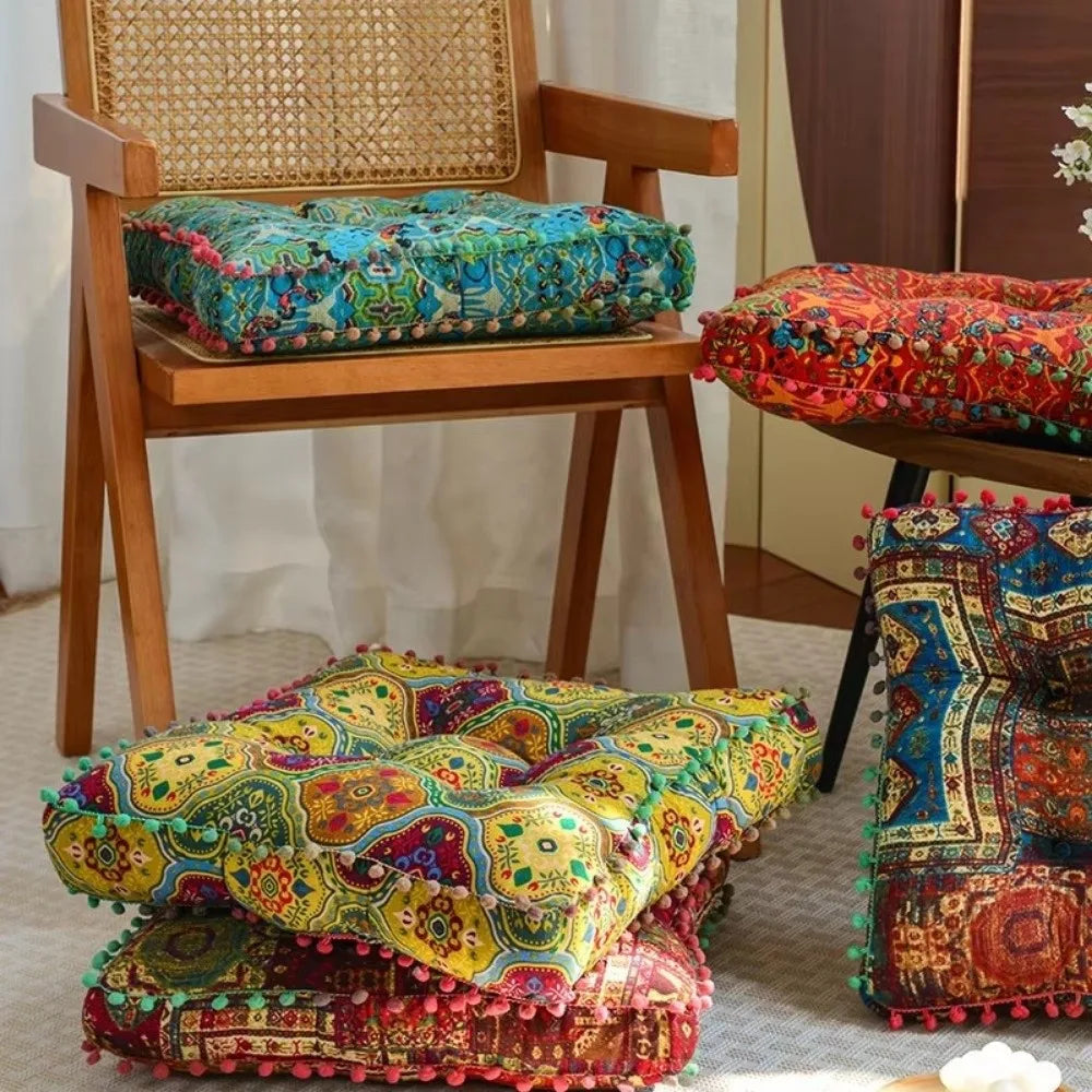 New Soft Tatami Cushion Large Thicken Floor Mat Bohemian Style Square Pillow Cushion For Home Balcony Window
