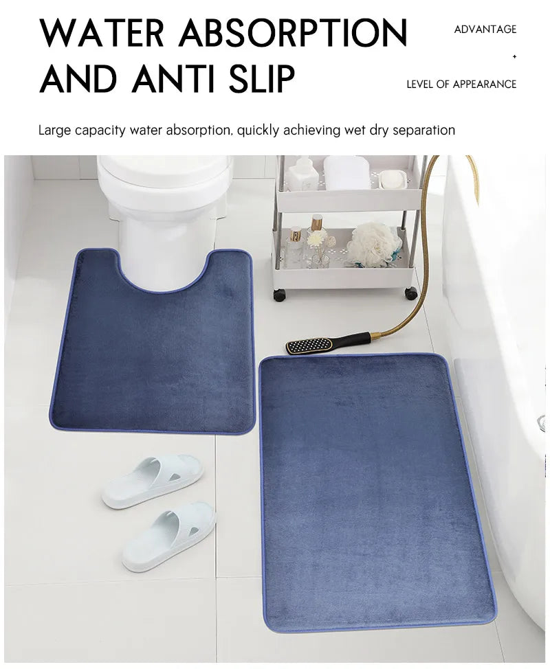 Three Piece Toilet, Bath Floor Mat, Shower Mat, Bath Absorbent Mat, Non