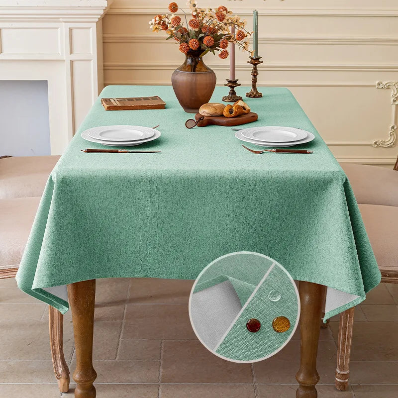 Cotton and Linen Three-proof Tablecloth Waterproof and Dustproof Solid