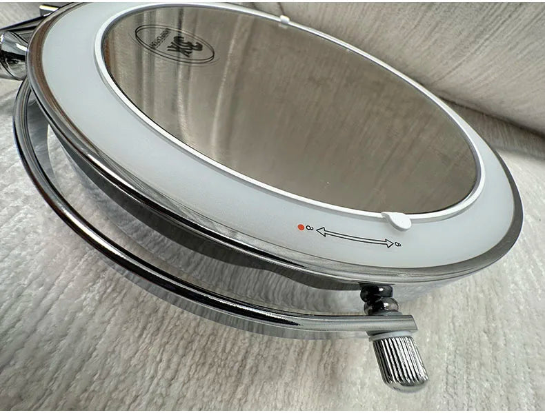 Wall Mounted Folding Makeup Mirror, Double Sided with Fill Light