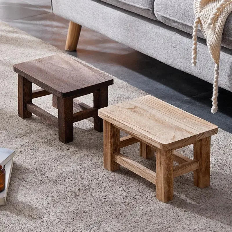 Solid Wood Shoe Changing Stool for Entryway