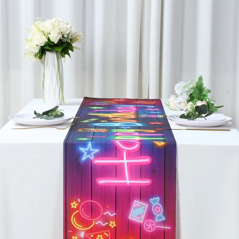 Neon Birthday Party Table Runner