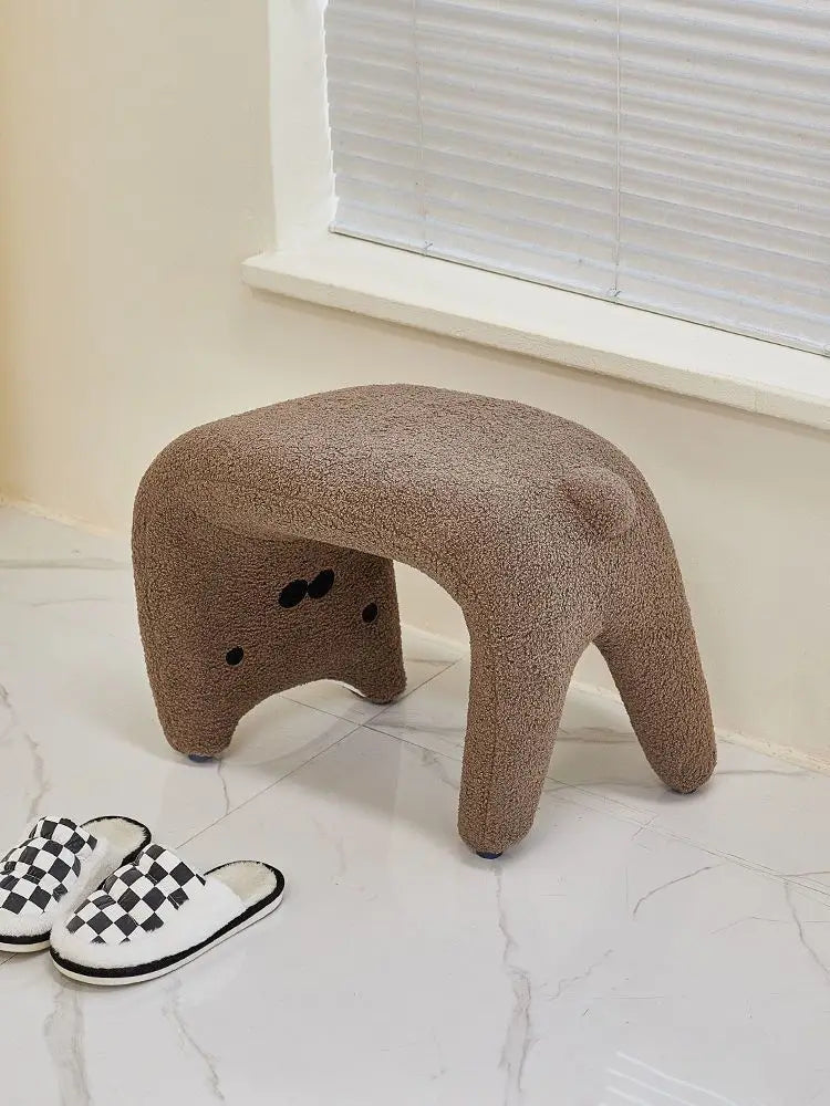 Plush Armless Dressing Chair