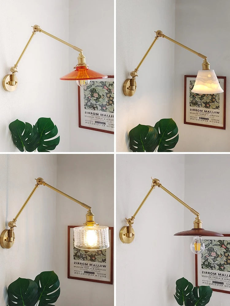 IWHD 2022 New Ceramic Copper LED Wall Lamp Beside Left And Right Rotate